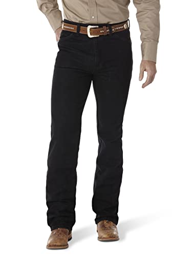 Wrangler Herren Cowboy Cut Slim Fit Stretch Boot Cut Jeans, Schwarz Stretch, 33W / 36L von Wrangler