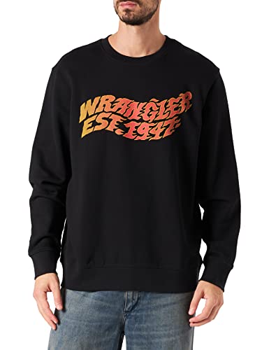 Wrangler Men's Graphic Crew Sweatshirt, Black, Medium von Wrangler