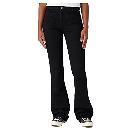 Wrangler Women's Flare Retro Black Jeans, W36 / L32 von Wrangler