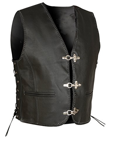 ALL THE GOOD LEDERWESTE LEDER WESTE KUTTE MOTORRAD Vest BIKER CHOPPER ROCKER LW27 (5XL) von ALL THE GOOD