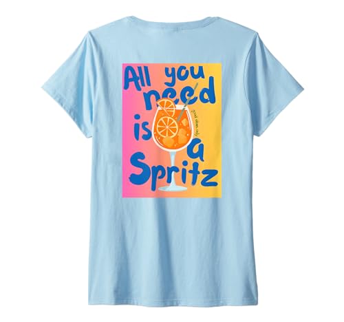 Damen ALL YOU NEED IS A SPRITZ - VIBES X Hallöchen Aperölchen BACK T-Shirt mit V-Ausschnitt von ALL YOU NEED IS A SPRITZ - Feeling Spritzy Summer