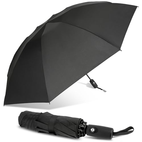 ALLBASA Automatischer Taschenschirm Faltbar – Winddicht, Leicht & Kompakt – Regenschirm für Damen & Herren, Umgekehrtes Design, Wasserdicht, 8 Verstärkte Streben, Reisegeeignet von ALLBASA