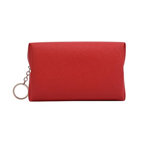 Kosmetiktasche Leder-Kosmetik-Aufbewahrungstasche, einfache tragbare Kosmetiktasche, kleine Make-up-Tasche, Kulturbeutel, Reißverschlusstasche Make up Tasche für Damen Mädchen (Color : G, Size : O) von ALLC