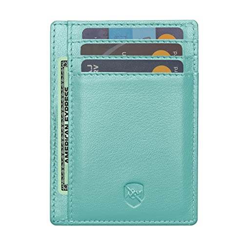 ALLEN & MATE Leather Card Holder Slim Wallet, RFID Blocking Minimalist Wallet Credit Card Holder, Holds Cards and Bank Notes von ALLEN & MATE