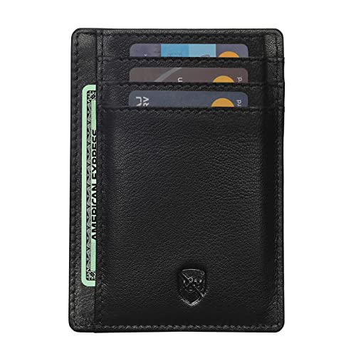 ALLEN & MATE Leather Card Holder Slim Wallet, RFID Blocking Minimalist Wallet Credit Card Holder, Holds Cards and Bank Notes von ALLEN & MATE