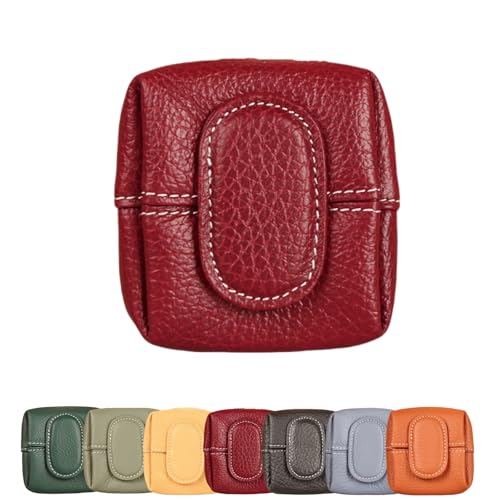 Einfarbige Mini-Geldbörse, lässige Geldbörse mit quadratischem Druckknopf, kompakte Kopfhörertasche, geeignet für den täglichen Gebrauch von ALLEXD