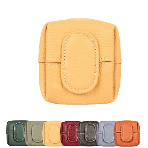 Einfarbige Mini-Geldbörse, lässige Geldbörse mit quadratischem Druckknopf, kompakte Kopfhörertasche, geeignet für den täglichen Gebrauch von ALLEXD