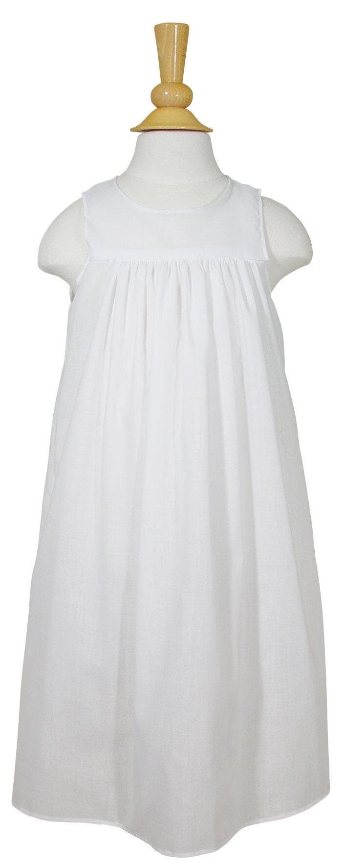Baby Kleid Baumwolle Slip , Taufkleid, Tageslänge, Taufslip Weiß von ALLIEWADE