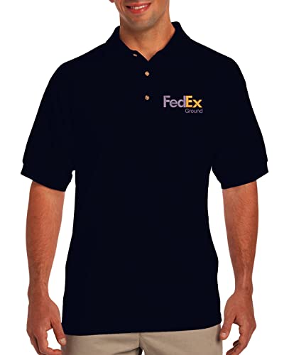 ALLNTRENDS FedEx Herren Polo T Shirt bestickt FedEx Bodenbekleidung, Violett/Orange, Groß von ALLNTRENDS