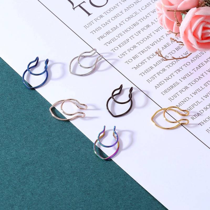 Fake Septum Ring - Nasenring Hoop Ringe Edelstahl Nasenpiercing Piercing Piercingschmuck von ALLPlantBased