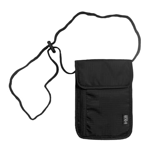 ALLY-MAGIC Brustbeutel, Anti-Diebstahl Unisex Reisegeldbeutel, Wasserdicht Schwarz Handy Umhängetasche Herren, Brustbeutel Jungen für Passport,Kreditkarten,Smartphone,Münzen,Geld (schwarz) E23-HSXD von ALLY-MAGIC