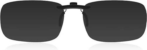 ALLY-MAGIC Sonnenbrille Aufsatz Clip on Sonnenbrille, Flip up Polarisiert Gläser für verschreibung, randlose Myopie Gläser für Frauen und Männer E9MJJP(Schwarz) von ALLY-MAGIC
