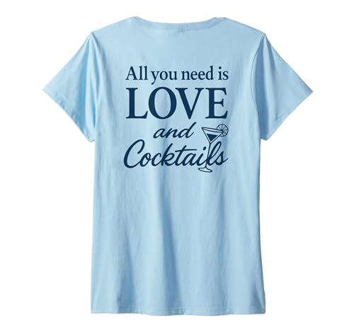 Damen ALL YOU NEED IS LOVE AND COCKTAILS. MARGARITA COCKTAIL BACK T-Shirt mit V-Ausschnitt Damen ALL YOU NEED IS LOVE AND COCKTAILS. MARGARITA COCKTAIL BACK T-Shirt mit V-Ausschnitt von ALL YOU NEED IS LOVE X AND COCKTAILS. On Vacation