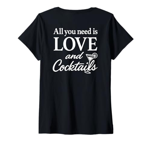 Damen ALL YOU NEED IS LOVE AND COCKTAILS. MARGARITA COCKTAIL BACK T-Shirt mit V-Ausschnitt Damen ALL YOU NEED IS LOVE AND COCKTAILS. MARGARITA COCKTAIL BACK T-Shirt mit V-Ausschnitt von ALL YOU NEED IS LOVE X AND COCKTAILS. On Vacation