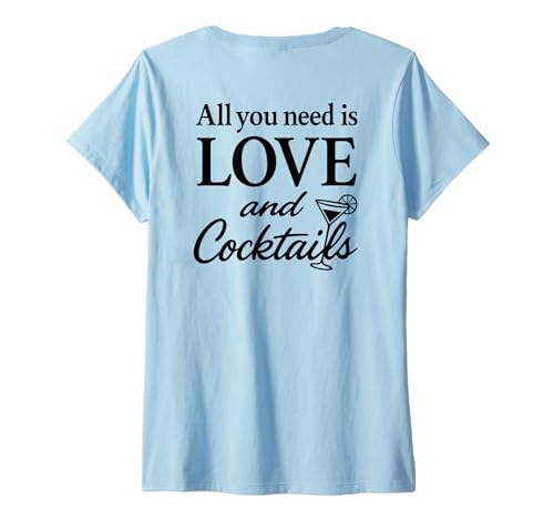 Damen ALL YOU NEED IS LOVE AND COCKTAILS. MARGARITA COCKTAIL BACK T-Shirt mit V-Ausschnitt Damen ALL YOU NEED IS LOVE AND COCKTAILS. MARGARITA COCKTAIL BACK T-Shirt mit V-Ausschnitt von ALL YOU NEED IS LOVE X AND COCKTAILS. On Vacation