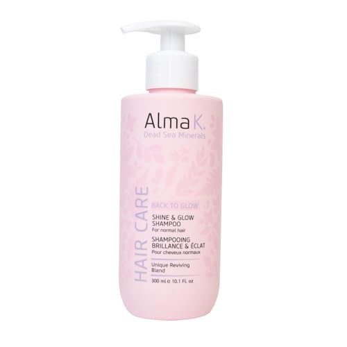 Alma K Shine and Glow Shampoo – Moisturizing Shampoo für Frauen – Hair Growth – Hydrating mit Arganöl, Cocoa Butter – 10,1 oz von ALMA K