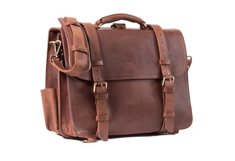 ALMADIH Aktentasche und Rucksack & Umhängetasche in einem, WALKER aus Premium Leder von ALMADIH
