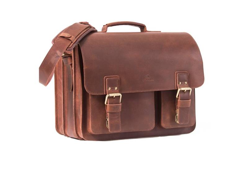 ALMADIH Aktentasche Leder Herren XXL Businesstasche Braun Vinatge SAMM von ALMADIH