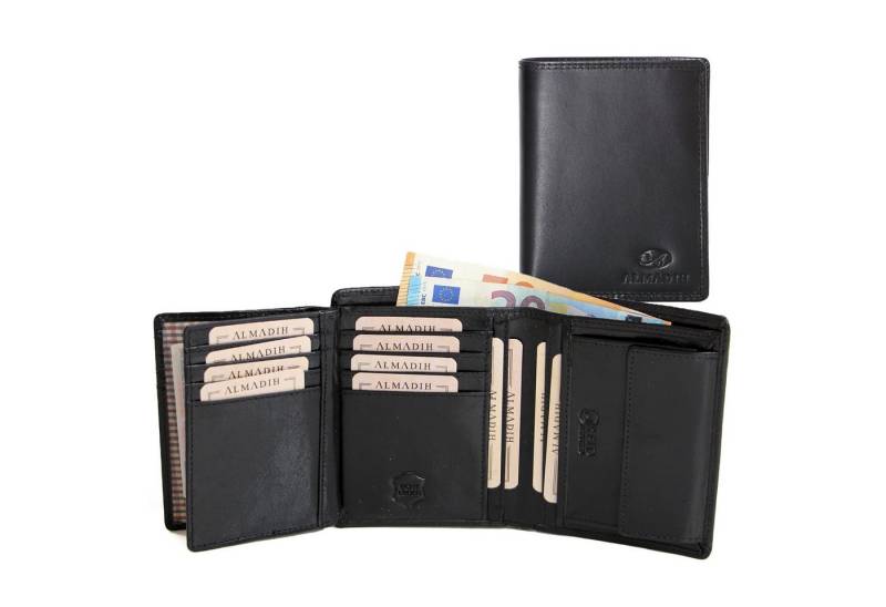ALMADIH Brieftasche Herren Leder P2H Portemonnaie RFID Geldbörse Hochformat Geldbeutel von ALMADIH