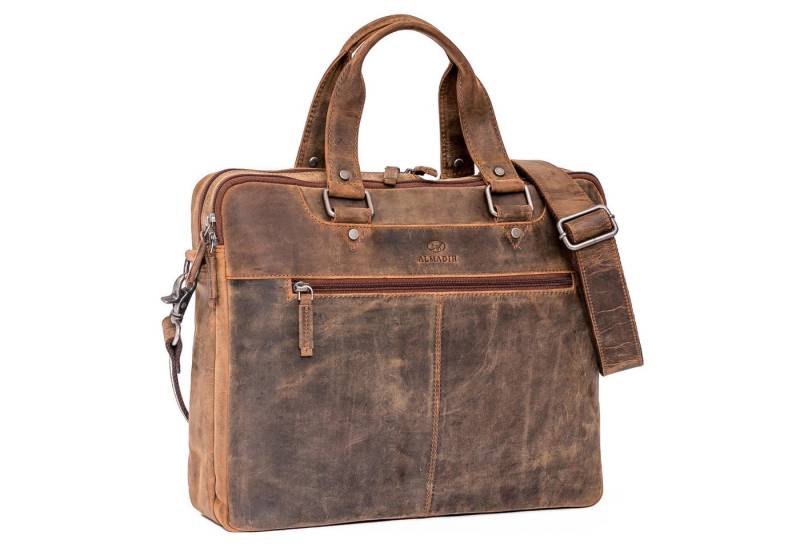 ALMADIH Businesstasche Leder Herren Aktentasche - 15 Zoll Laptoptasche mit 2 Hauptfächer LUCA von ALMADIH