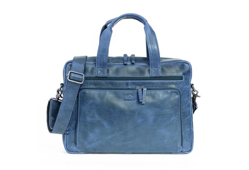 ALMADIH Businesstasche Leder Businesstasche BRUNO Ledertasche 15 Zoll Aktentasche Braun von ALMADIH