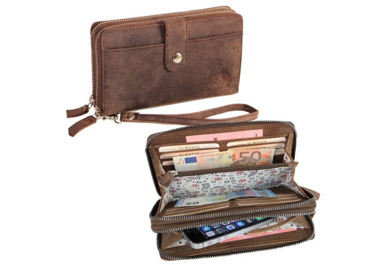 ALMADIH Geldbörse GIANA börse RFID Portemonnaie mit Handyfach & Handgelenkschlaufe von ALMADIH