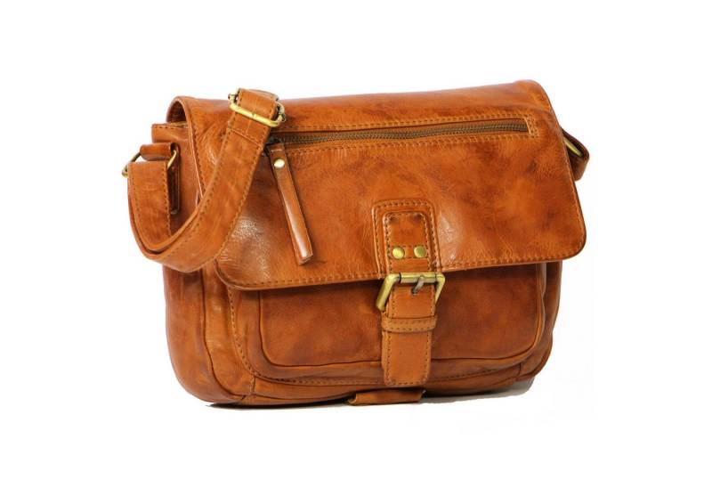 ALMADIH Handtasche Leder Umhängetasche Damen Vinatge KIM WASHED Ledertasche von ALMADIH