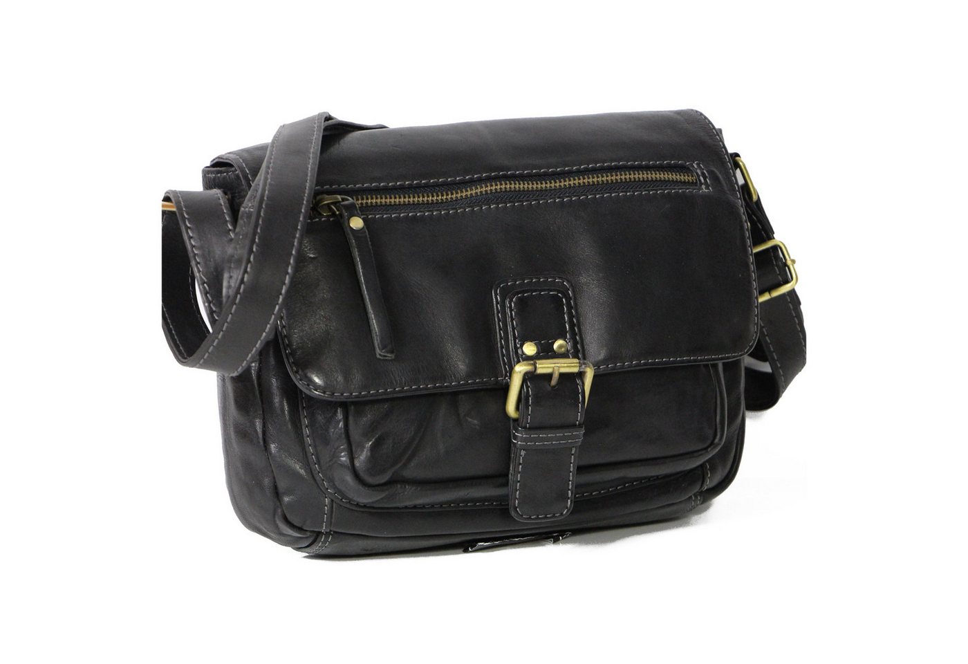 ALMADIH Handtasche Leder Umhängetasche Damen Vinatge KIM WASHED Ledertasche von ALMADIH