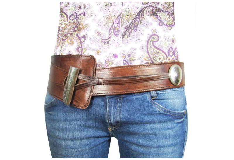 ALMADIH Hüftgürtel Taillengürtel Echtleder Damen Ledergürtel Wickelgürtel Damengürtel von ALMADIH