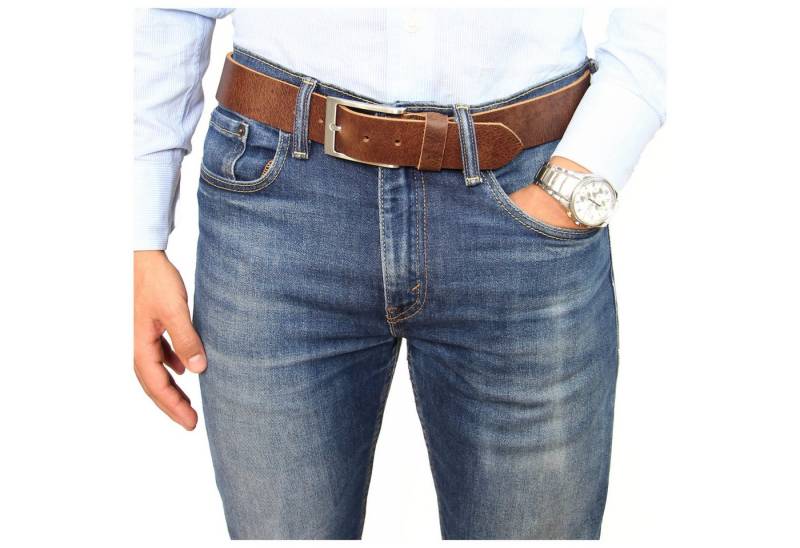 ALMADIH Ledergürtel ALMADIH G4-BV Rindsleder Herren-Business-Gürtel Jeansgürtel von ALMADIH