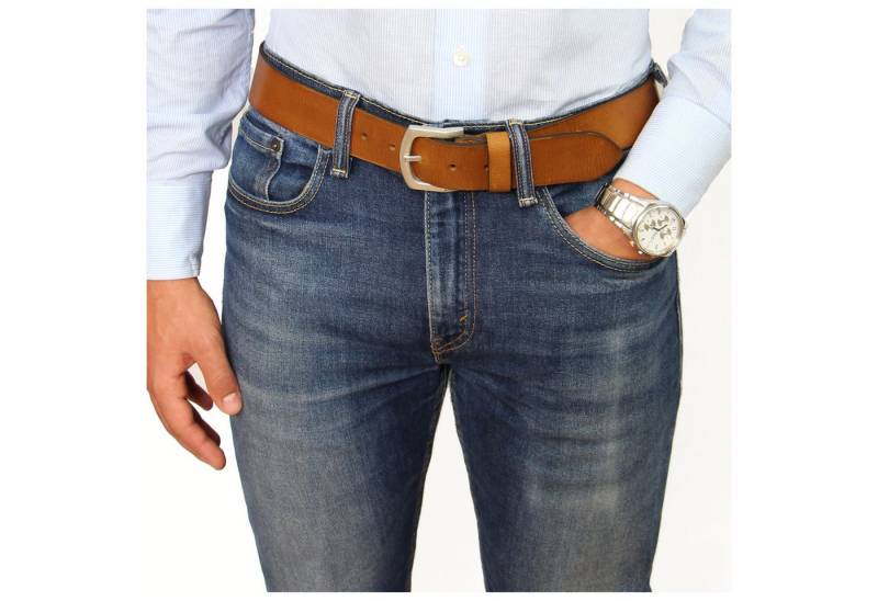 ALMADIH Ledergürtel Herren G7-CB mit Metall-Schnalle robustes Rindsleder Business-Gürtel von ALMADIH