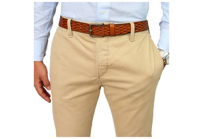 ALMADIH Ledergürtel G8-WOVEN mit Metall-Schnalle robustes Rindsleder Herren-Gürtel von ALMADIH