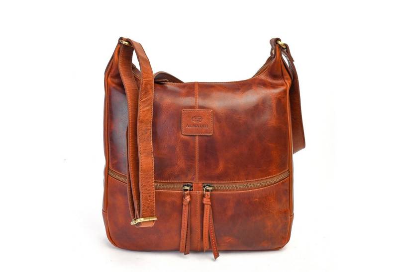 ALMADIH Umhängetasche Leder Damentasche ROSE Ledertasche Handtasche Schultertasche von ALMADIH