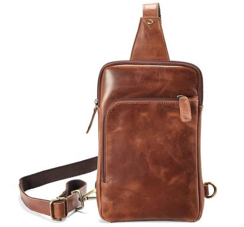 ALMADIH Umhängetasche Leder Herren Brusttasche DARIO Ledertasche – Kompakte Messenger von ALMADIH