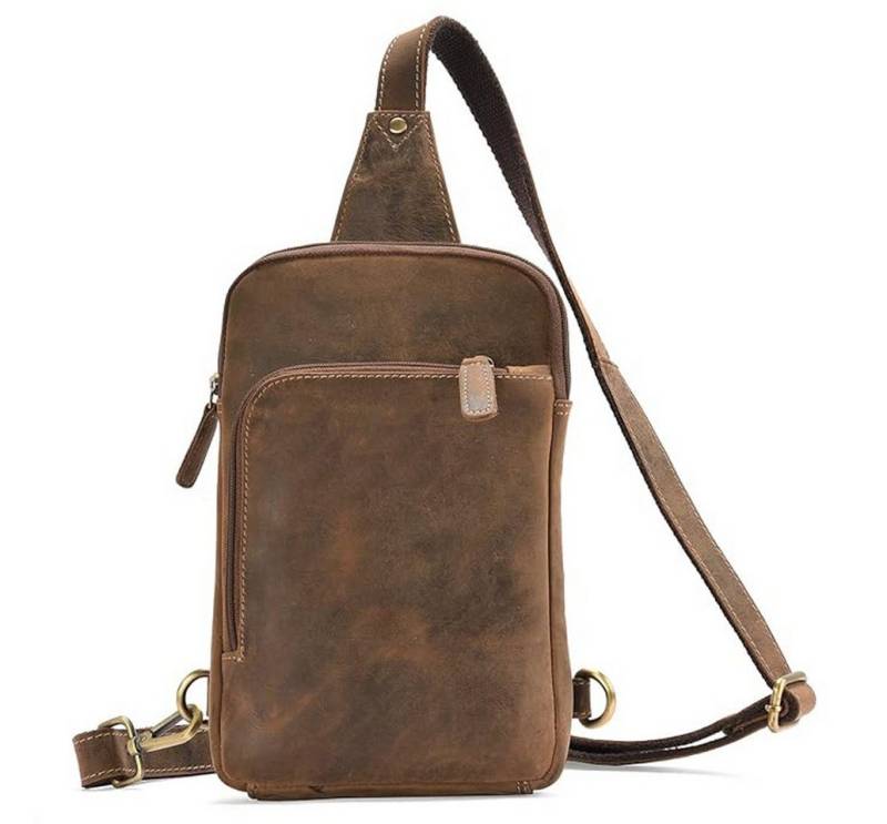 ALMADIH Umhängetasche Leder Herren Brusttasche DARIO Ledertasche – Kompakte Messenger von ALMADIH