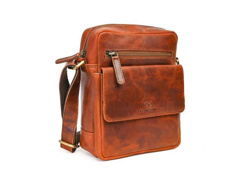 ALMADIH Umhängetasche Leder Herren THEO Kompakte Ledertasche für 9.7 Zoll iPad von ALMADIH