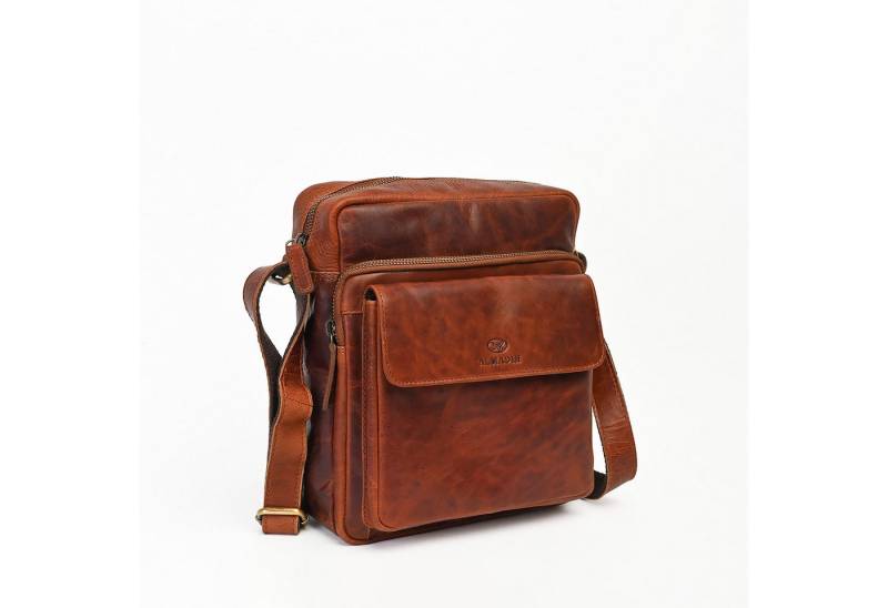 ALMADIH Umhängetasche Leder Herren perfekt für Tablet iPads 12.9 Zoll - DON braun von ALMADIH