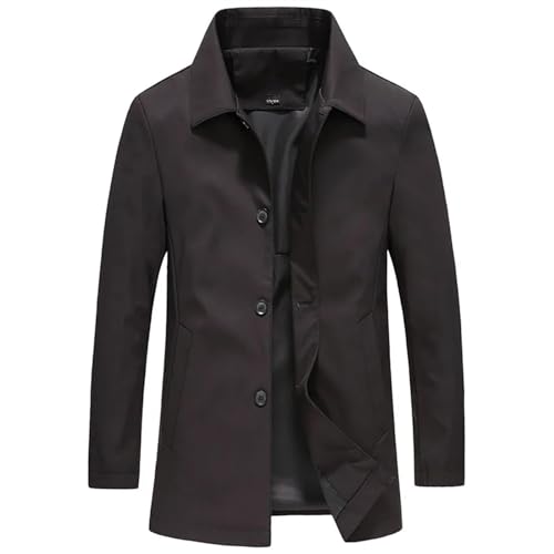 ALOEU Mantel Herren Trenchcoat Herren, Herbst Herren Freizeitjacken Größe M-4XL (Color : Black, Size : 3XL) von ALOEU