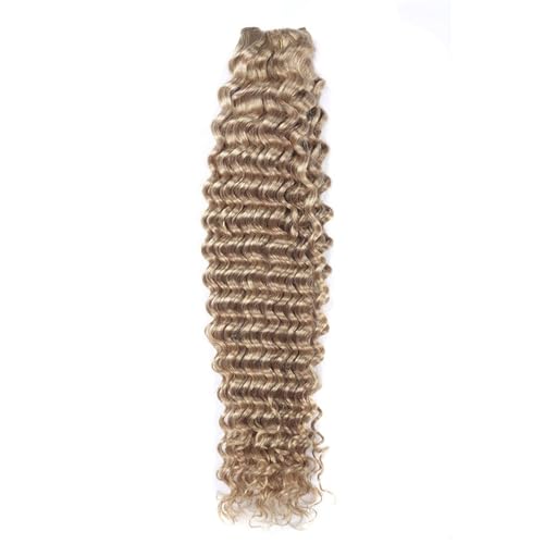 Clip-In-Haarverlängerung, Echthaar, Dunkelbraun, 7 Stück, 100 g, Echthaarverlängerung for Frauen (Color : #27, Size : 1 SIZE_22 INCHES 110G) von ALOEU