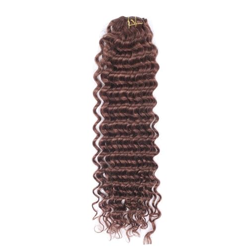 Clip-In-Haarverlängerung, Echthaar, Dunkelbraun, 7 Stück, 100 g, Echthaarverlängerung for Frauen (Color : #30, Size : 1 SIZE_20 INCHES 100G) von ALOEU