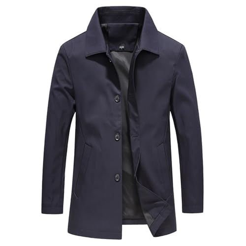 Mantel Herren Trenchcoat Herren, Herbst Herren Freizeitjacken Größe M-4XL (Color : Blue, Size : XXL) von ALOEU