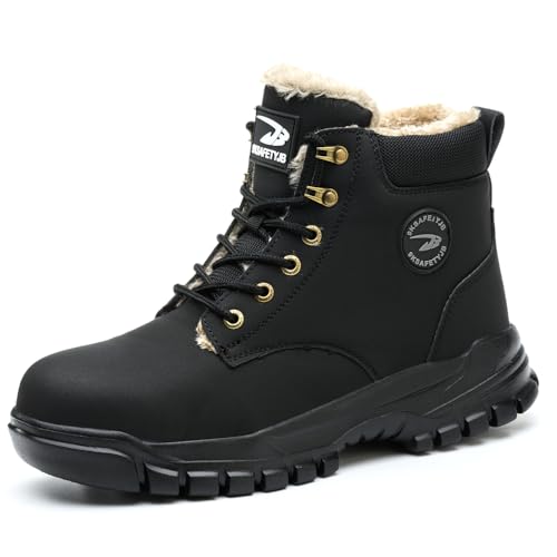 ALOFME Sicherheitsschuhe Winter Herren Damen Wasserdicht Arbeitsschuhe Hoch rutschfest Arbeitsturnschuhe mit Warm Gefüttert & Stahlkappen von ALOFME