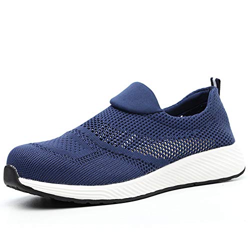 ALOFME Sommer Sicherheitsschuhe Damen Herren S3 Leicht Sportliche Arbeitsschuhe Atmungsaktive Stahlkappen Schuhe Blau 42 EU von ALOFME