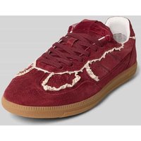 ALOHAS Sneaker aus echtem Leder mit Rüschenbesatz in Bordeaux, Größe 41 von ALOHAS