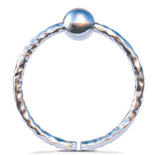 ALOME PIERCINGS Silber Knorpel Ohrring - Dünn 20G 8mm Ring 3mm Sterling Silber Helix Piercing Schmuck von ALOME PIERCINGS