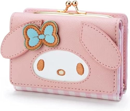 Niedliche Münzgeldbörsen für Mädchen, Kawaii-Brieftasche, Cartoon, dreifach gefaltete Brieftaschen für japanische Anime-Fans, Pink, Dekoration von ALORVE