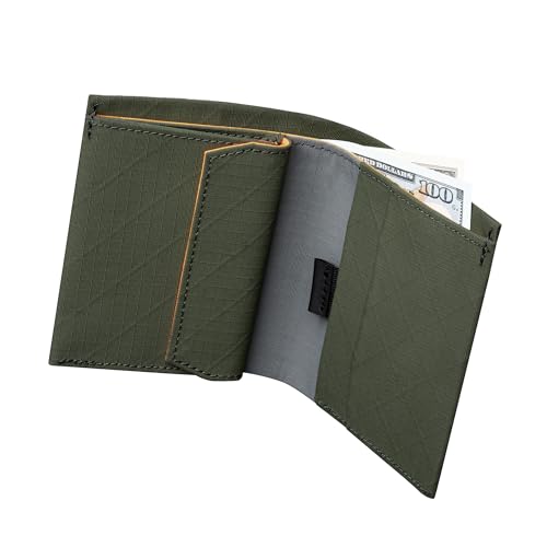 ALPAKA ARK Bifold Münzgeldbörse - Kompakte Geldbörse mit Münzfach aus robustem Axogrid 210D Material | Slim Design für Alltag & Reise | RFID-Schutz (Grün) von ALPAKA