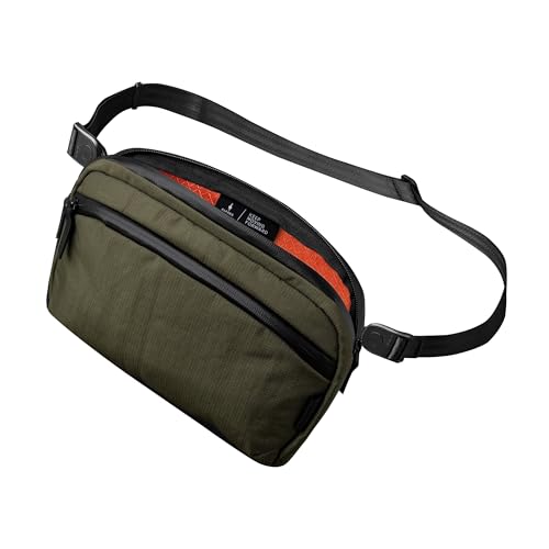 ALPAKA Flight Sling 2L | Umhängetasche Herren Klein | Crossbody Sling Bag Brusttasche | Schultertasche mit Magnetverschluss & Integrierter Schlüsselring | Wetterfest Axoflux 400D, Grün von ALPAKA