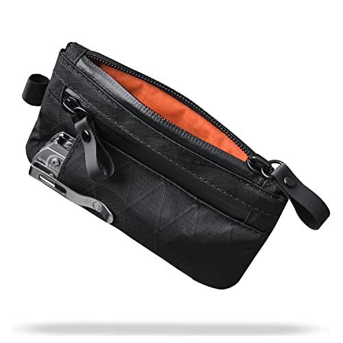 ALPAKA Zip Pouch Pro Schwarz X-Pac VX21 | Minimalistische Geldbörse Herren mit RFID-Schutz | Portmonee Herren mit 3 Multifunktions-Fächer | Für 4-12 Karten | Wetterfest | Kompatibel mit HUB Keychain von ALPAKA