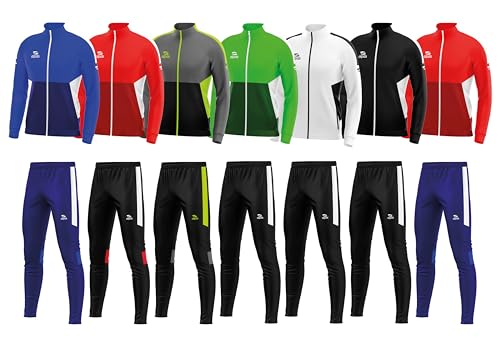 ALPAS Trainingsanzug Calcio Gr. S bis XXXL - Polyester (weiß/schwarz mit Hose in Schwarz, XXXL) von ALPAS